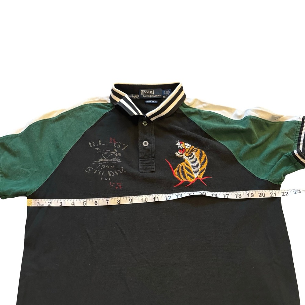 Polo Ralph Lauren Hawaii Tour Jacket Polo Shirt Tiger Embroidered Black Green L - Picture 11 of 12